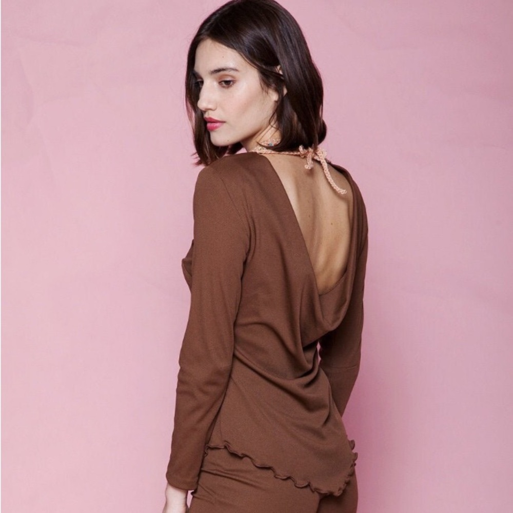 Aritzia by T.Babaton Cashmere & Silk Open Back Long Sweater Top
